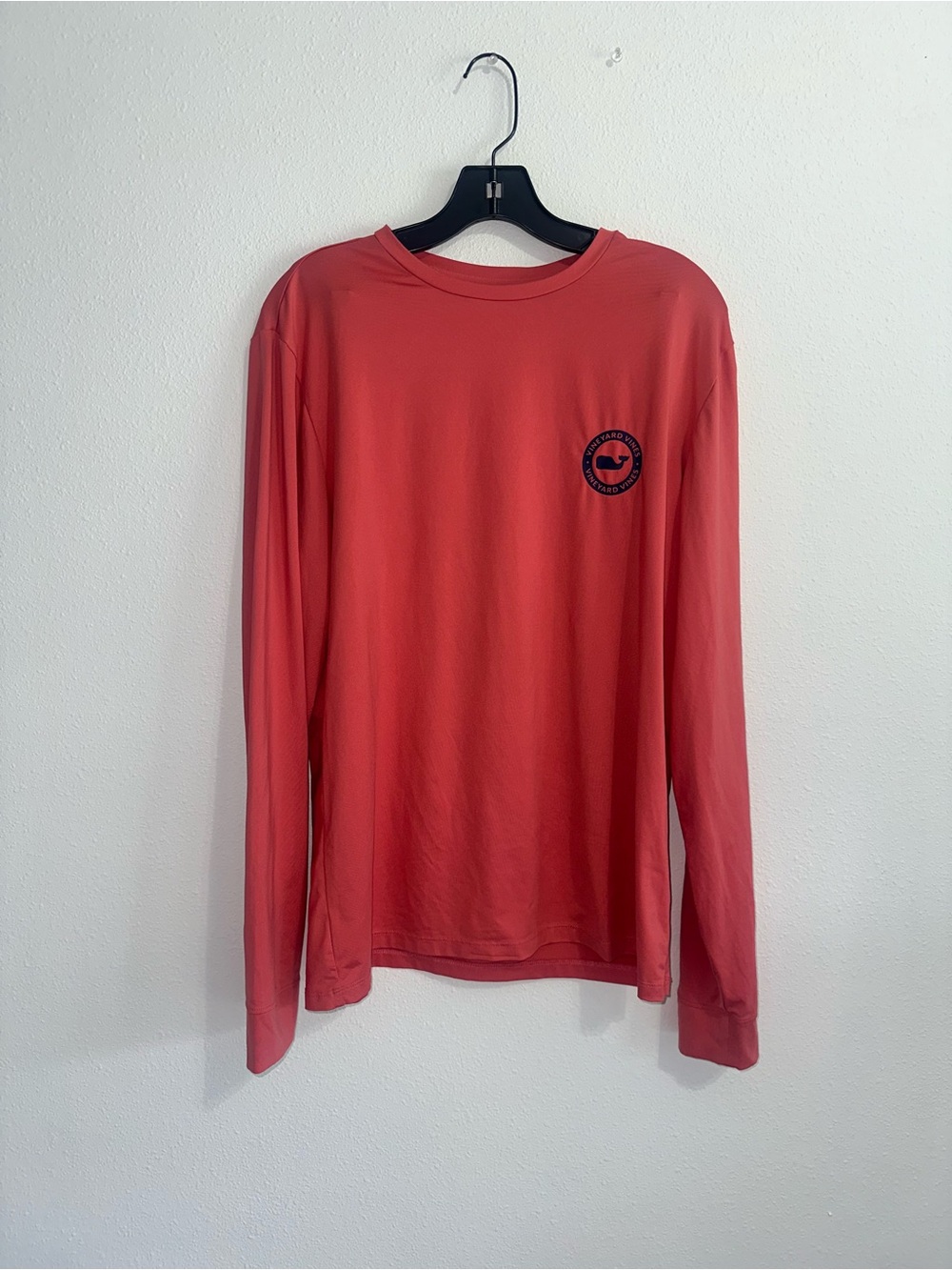 Vineyard Vines Coral Long-Sleeve Logo Performance Tee